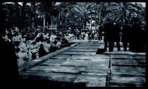 Twelve Marianist brothers chant the psalms during laying of the cornerstone of Sacred Heart Church, Punahou, Oahu, July 27, 1913.